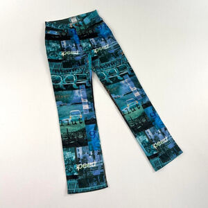 vintage Moschino blue cyber futuristic print jeans